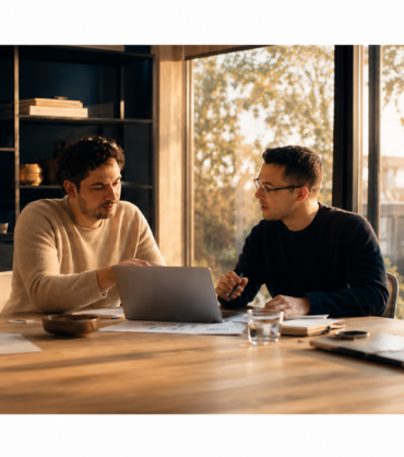 Discussion about business between two people